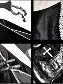 Gothic Embroidery Sexy Long Style Velvet Slim Dress -NAUS Lolita Shop 8 500x672 657