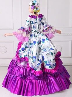 Retro Court Blue-white Temperament Long Lace Bow Calm Elegant Lolita Prom Long Sleeve Dress -NAUS Lolita Shop 8 500x672 99