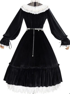 Tenderness Champs Elysees Series OP Elegant Velvet Classic Lolita Long Sleeve Dress -NAUS Lolita Shop 9 500x672 106