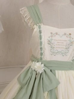 Pastoral Style Elegant Embroidery Green Fresh Lace Irregular Hem Design Classic Lolita Sleeveless Dress -NAUS Lolita Shop 9 500x672 113