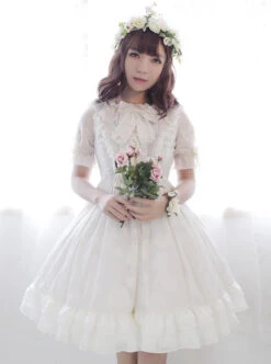 Dark Blue Short Sleeves With Flounce Hemline Lace Dress -NAUS Lolita Shop 9 500x672 130