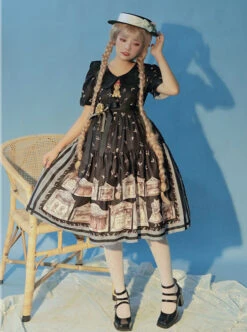 Box Theater Series OP Classical Embroidery A-line Hem Classic Lolita Short Sleeve Dress -NAUS Lolita Shop 9 500x672 141