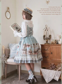 Box Theater Series JSK Printing Embroidery Normal Waist Classic Lolita Sling Dress -NAUS Lolita Shop 9 500x672 162