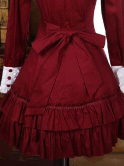 Retro Bowknot Long Sleeves Ruffles Classic Lolita Dress -NAUS Lolita Shop 9 500x672 190