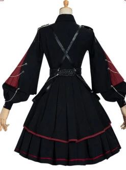 Sanctioner Series OP Dark Retro Military Style Gothic Lolita Long Sleeve Dress -NAUS Lolita Shop 9 500x672 203