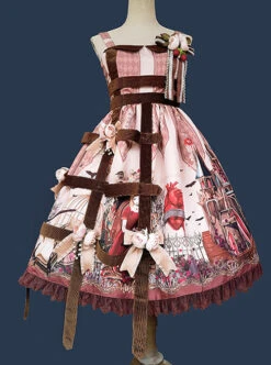 Midnight Magic Series Gothic Style Graphic Print Decoration Personalized Pendant Cloth Strip Lolita Slip Dress -NAUS Lolita Shop 9 500x672 219