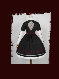 Scarlet Cross Series OP Conventional Style Halloween Nurse Blood Printing Gothic Lolita Long Sleeve Dress -NAUS Lolita Shop 9 500x672 227