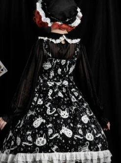Diamond Star Meow Series Darkness Gothic Lolita Sling Dress -NAUS Lolita Shop 9 500x672 242