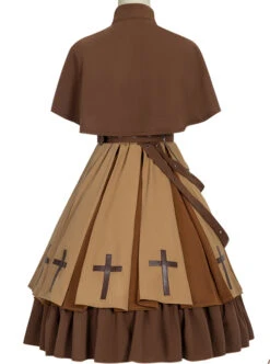 Dawn Series JSK Retro Military Style Punk Lolita Sling Dress And Cape -NAUS Lolita Shop 9 500x672 373