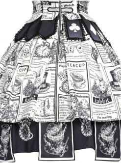Black White Alice Series JSK Retro Splicing Punk Lolita Sling Dress -NAUS Lolita Shop 9 500x672 376