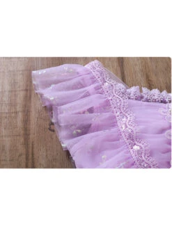 Purple Pleated Mesh Cute Sequins Bow Knots Print Decoration Flowers Children Lolita Kids Flying Sleeves Dress -NAUS Lolita Shop 9 500x672 429