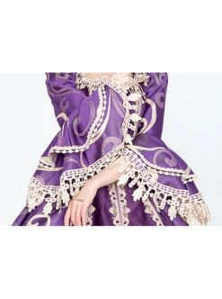 Noble Gorgeous Dark Purple Square Collar Long Sleeve Gold Edge Temperament Charming Court Style Lolita Prom Dress -NAUS Lolita Shop 9 500x672 78